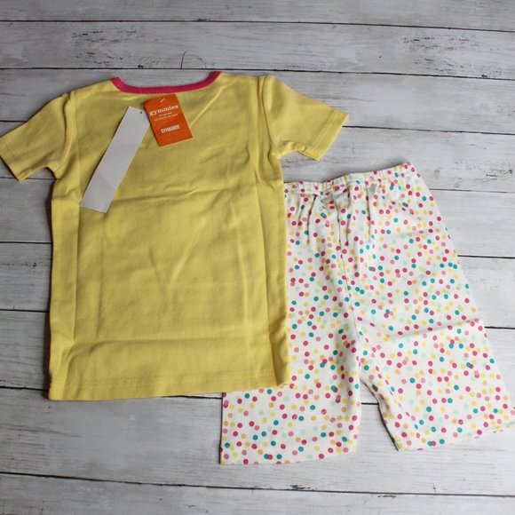 Gymboree Girl's Shortie Pajama Set Size 4 4T Yellow Popsicle Shorts Top - Picture 7 of 7
